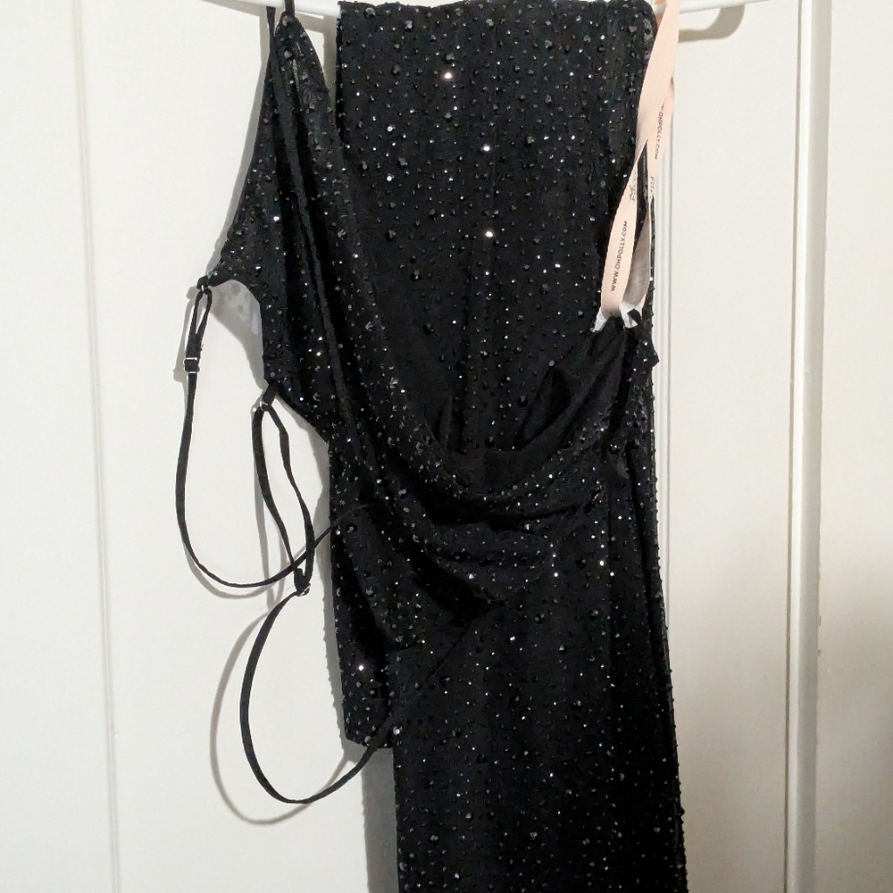 Elegant Black Beaded Dress Oh Polly! Pant Set Sheer